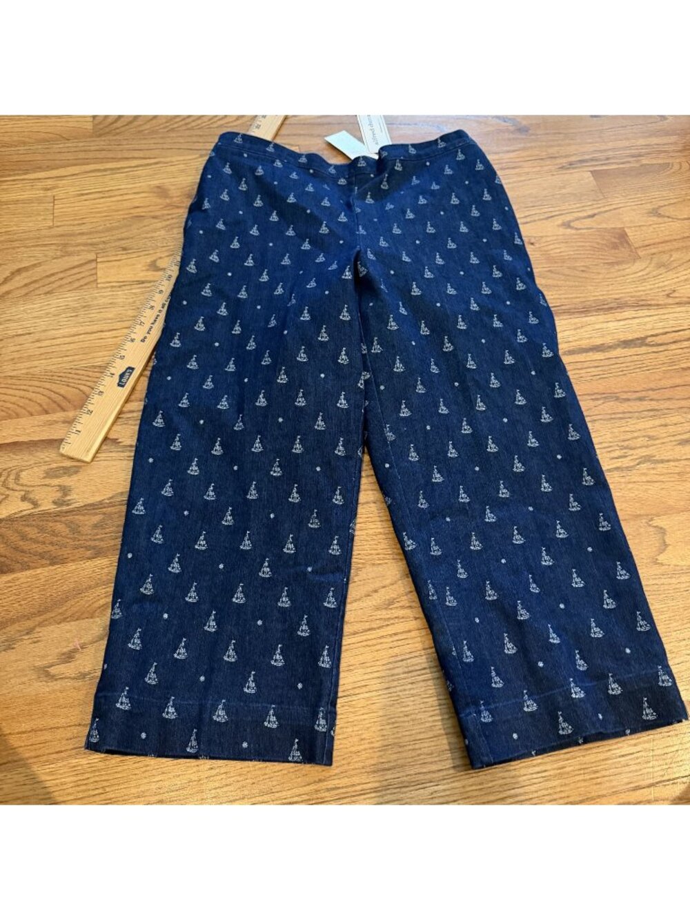 Alfred Dunner Womens Size 8 Sailboat Denim Capri Pants New